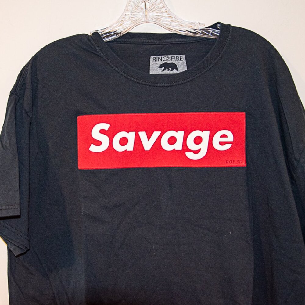 Ring of Fire "Savage" T-Shirt Black Mens 2XL